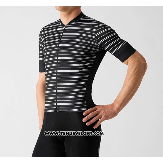 2019 Maillot Ciclismo La Passione Stripe Noir Manches Courtes et Cuissard